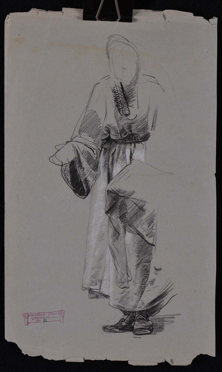 Cesare Maccari (1840-1919) Figura maschile  - Auction The Collestions of a Fine Bolognese Art Connoisseur - Cambi Casa d'Aste