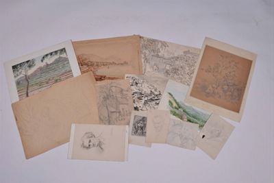 Lotto di Tredici Disegni del XIX Secolo