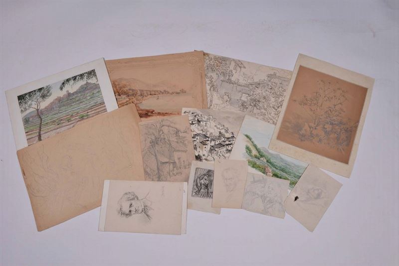 Lotto di tredici disegni del XIX secolo  - Asta La Dimora di un Conoscitore Bolognese - Cambi Casa d'Aste