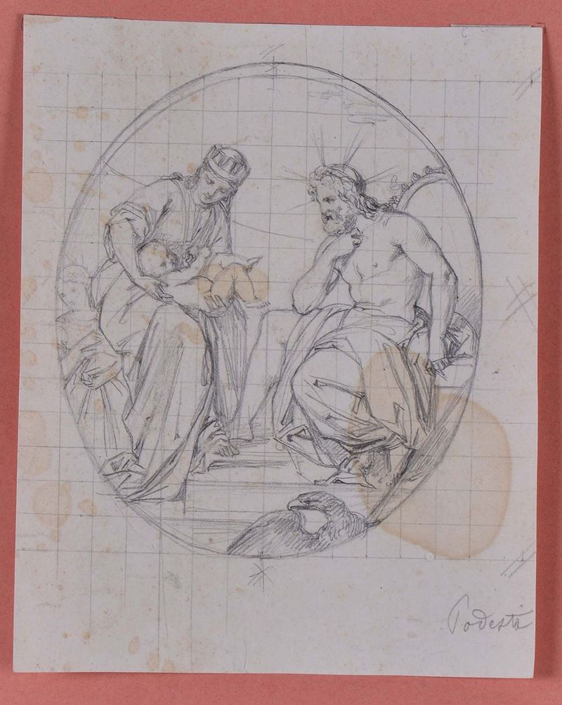 Francesco Podesti (1800-1895), attribuito a Sacra Famiglia  - Auction The Collestions of a Fine Bolognese Art Connoisseur - Cambi Casa d'Aste