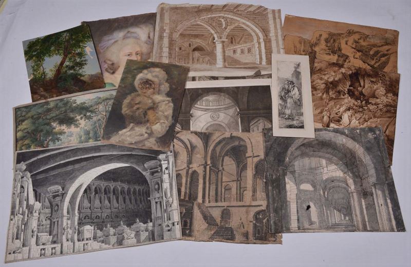 Lotto di disegni e stampe  - Auction The Collestions of a Fine Bolognese Art Connoisseur - Cambi Casa d'Aste