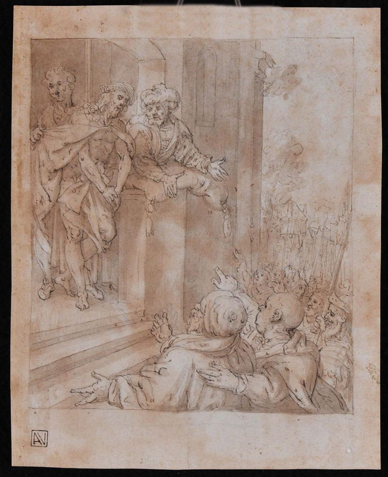 Scuola Genovese della fine del XVI secolo Ecce Homo  - Auction The Collestions of a Fine Bolognese Art Connoisseur - Cambi Casa d'Aste