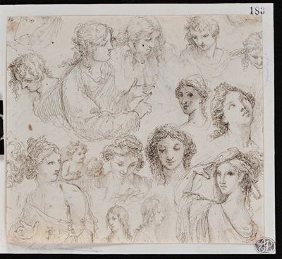 Gaetano Gandolfi (1734-1802), Attribuito Astudi di Figure