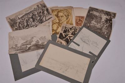 Lotto di Sei Disegni Raffiguranti Marine, XIX Secolo