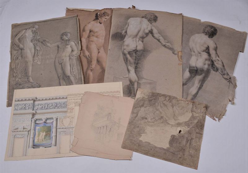 Lotto composto da quattro disegni neoclassici e progetto neoclassico  - Auction The Collestions of a Fine Bolognese Art Connoisseur - Cambi Casa d'Aste