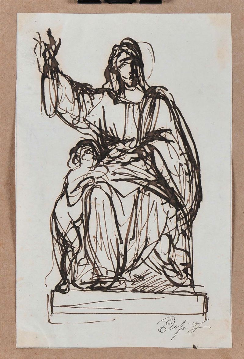 Giuseppe Bossi (1777-1815) Madonna con puttino  - Asta La Dimora di un Conoscitore Bolognese - Cambi Casa d'Aste