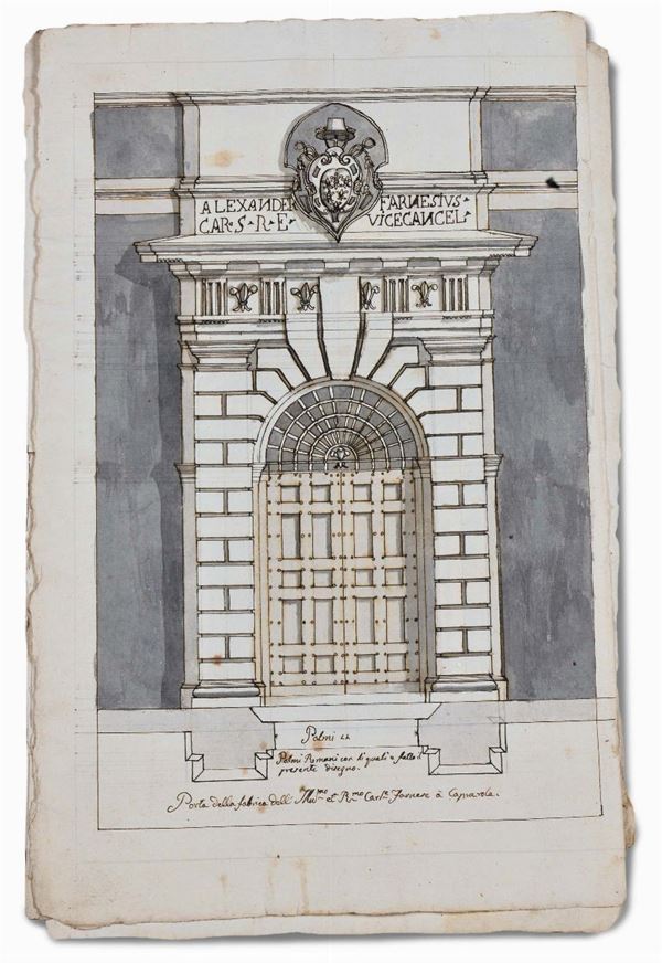 Album contenente disegni con elementi di decorazioni architettoniche, XVIII secolo