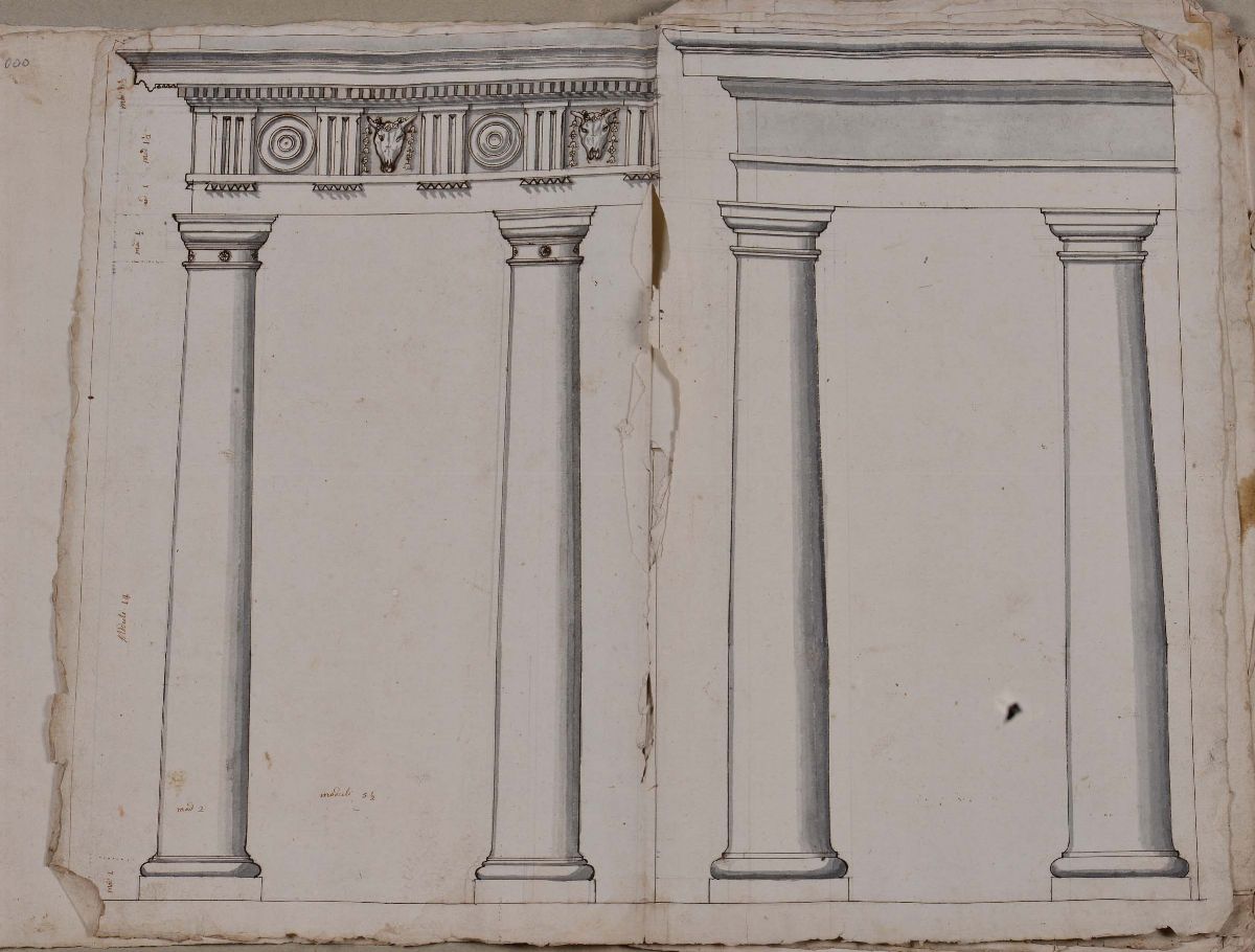 Album Contenente Disegni con Elementi di Decorazioni Architettoniche, XVIII Secolo