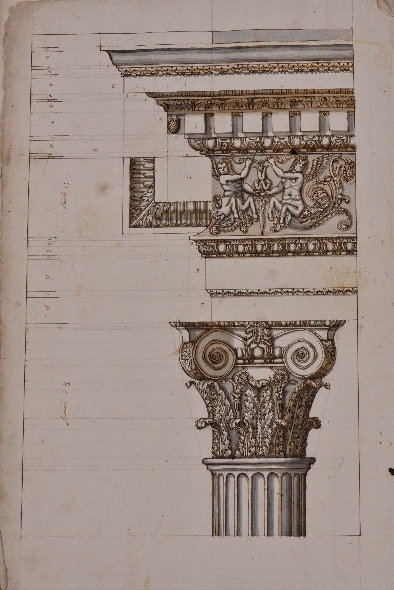Album Contenente Disegni con Elementi di Decorazioni Architettoniche, XVIII Secolo