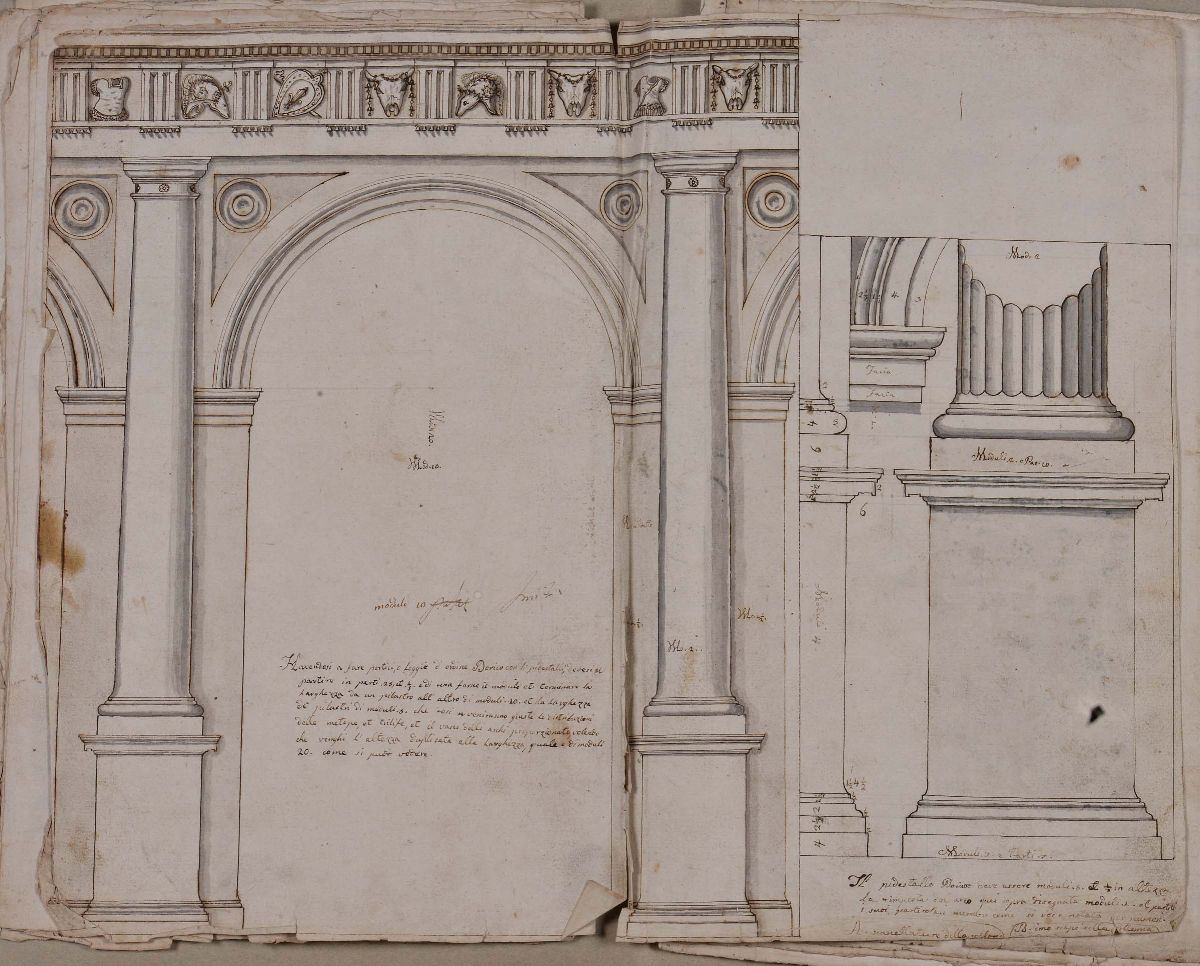 Album Contenente Disegni con Elementi di Decorazioni Architettoniche, XVIII Secolo