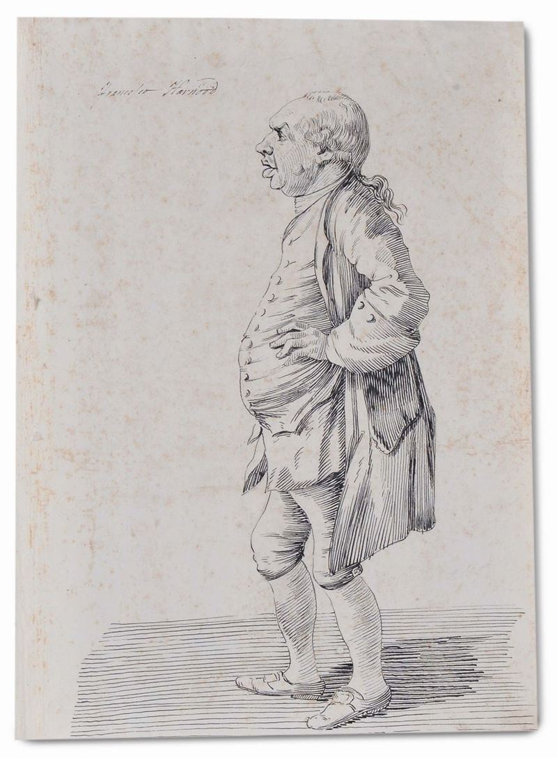 Pier Leone Ghezzi (1674-1755), attribuito a Figura maschile  - Asta La Dimora di un Conoscitore Bolognese - Cambi Casa d'Aste