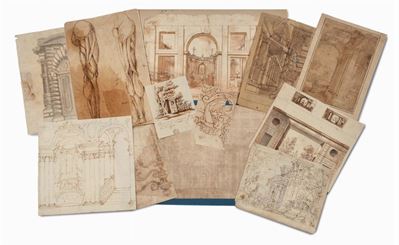 Lotto di Dieci Disegni di Architetture, XVIII Secolo