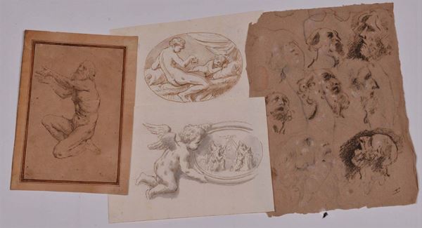 Lotto di quattro disegni differenti, XVIII secolo