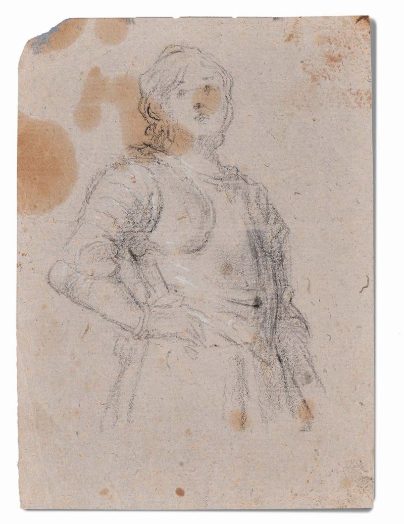 Baldassare Franceschini detto il Volterrano (1611-1689), attribuito a Figura maschile  - Auction The Collestions of a Fine Bolognese Art Connoisseur - Cambi Casa d'Aste