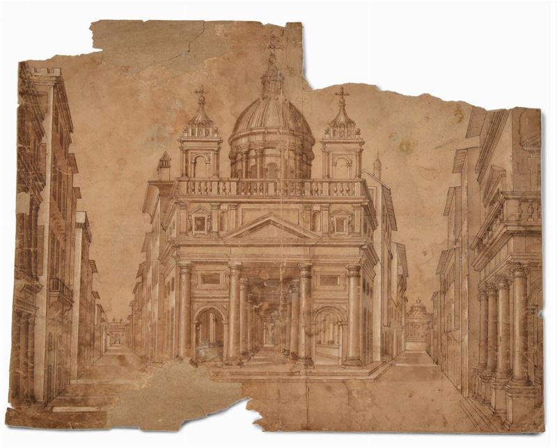 Scuola Romana del XVII secolo Architetture  - Asta La Dimora di un Conoscitore Bolognese - Cambi Casa d'Aste