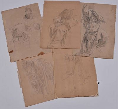 Jacopo Alessandro Calvi il Sordino (1740-1815), Attribuito Astudi di Panneggi