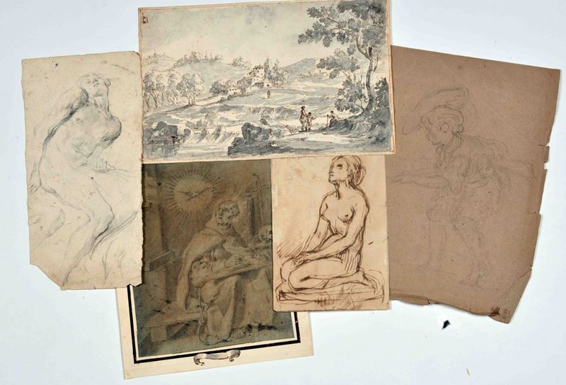Lotto di due disegni  - Auction The Collestions of a Fine Bolognese Art Connoisseur - Cambi Casa d'Aste