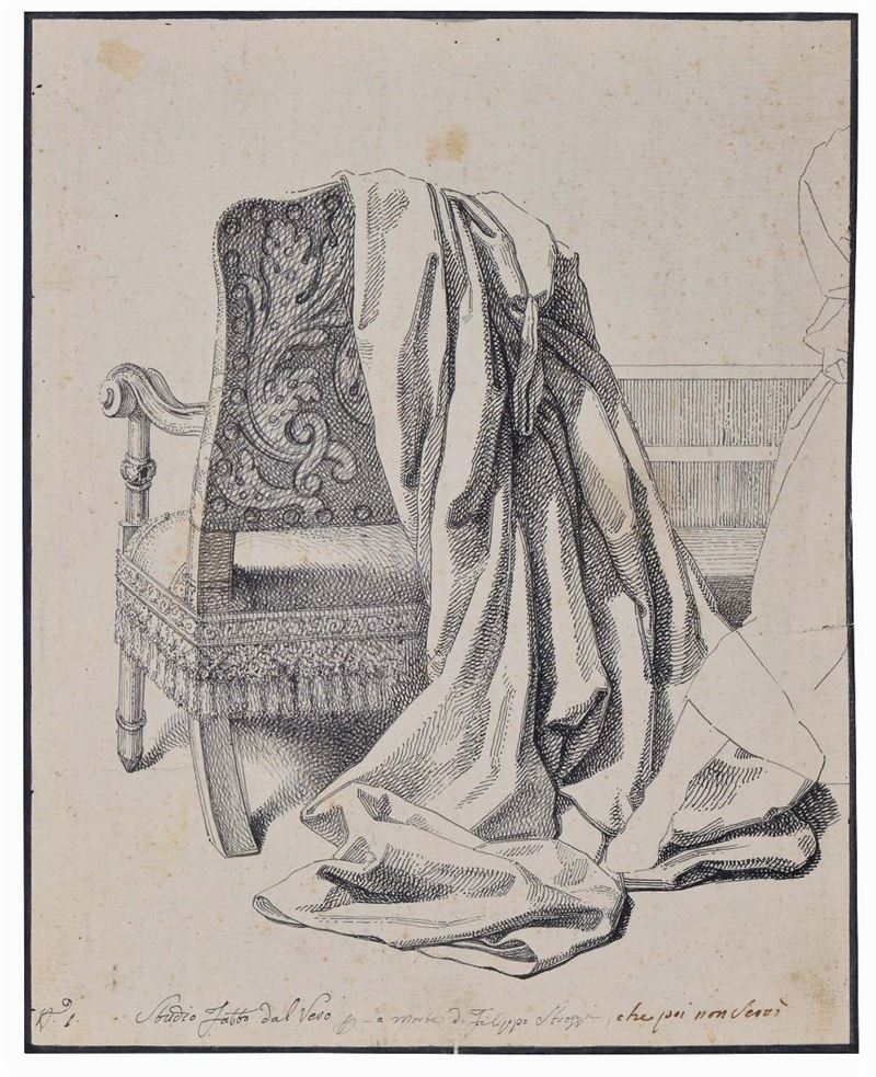 Stefano Ussi (1822-1901) Studio fatto dal vero per la morte di Filippo Strozzi  - Auction The Collestions of a Fine Bolognese Art Connoisseur - Cambi Casa d'Aste