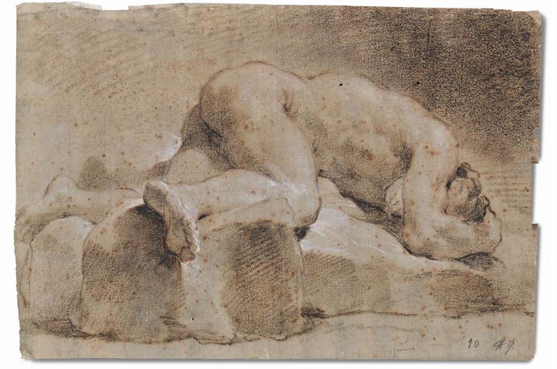 Ubaldo Gandolfi (1728-1781) Nudo maschile  - Auction The Collestions of a Fine Bolognese Art Connoisseur - Cambi Casa d'Aste