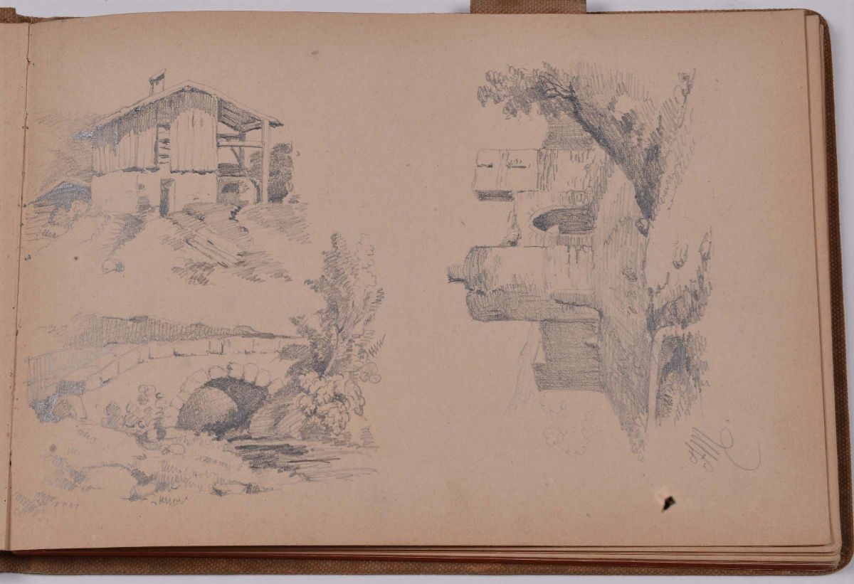 Album Contenete Diciassette Disegni, Alcuni dei Quali Acquerellati, XIX Secolo