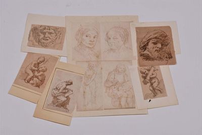 Lotto di Sei Disegni di Piccolo Formato, Alcuni di Scuola Toscana del XVII Secolo