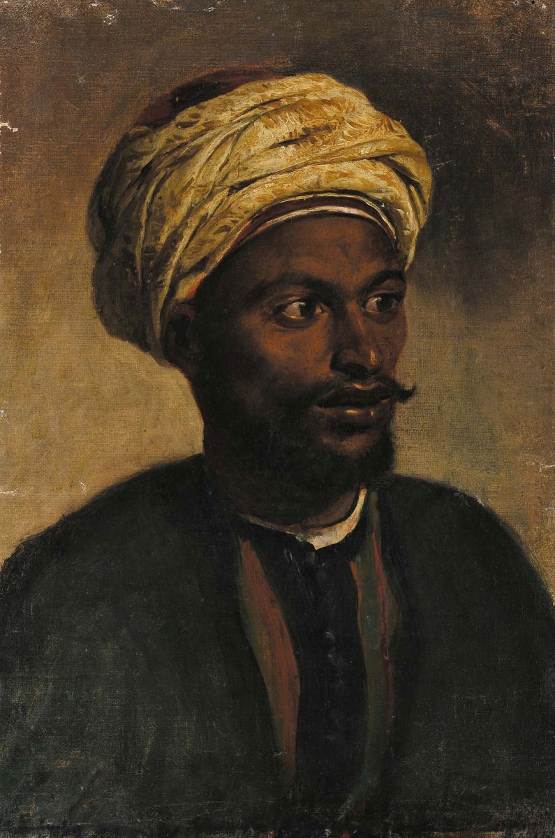 Stefano Ussi (1822-1901), attribuito a Ritratto di arabo  - Asta La Dimora di un Conoscitore Bolognese - Cambi Casa d'Aste