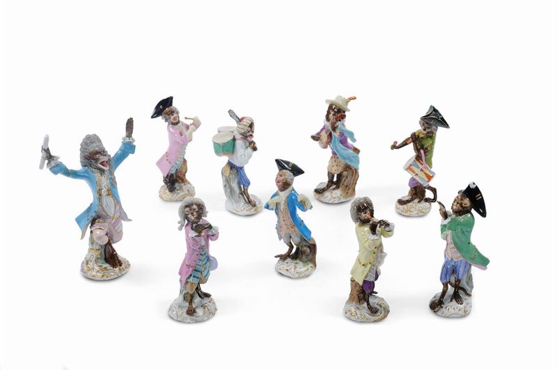 Concerto delle scimmie in porcellana, Meissen XX secolo  - Auction Antique and Old Masters - II - Cambi Casa d'Aste