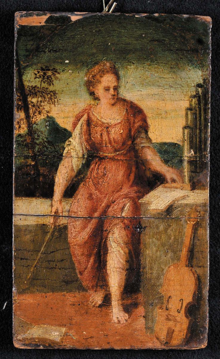 Scuola veneta del XVI secolo Allegoria della musica  - Auction The Collestions of a Fine Bolognese Art Connoisseur - Cambi Casa d'Aste