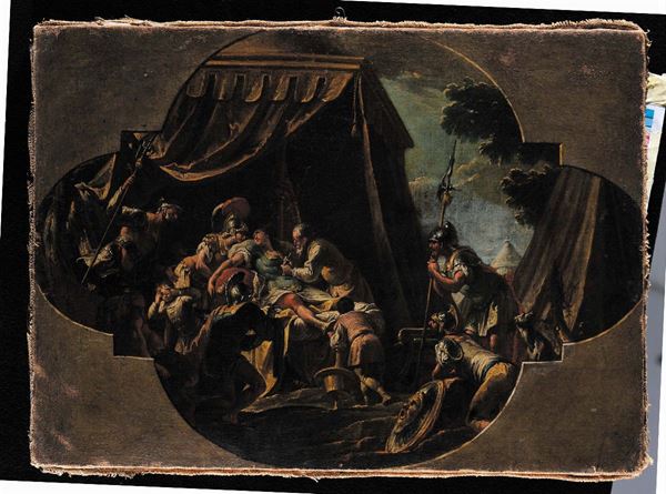 Francesco Salvator Fontebasso (1707-1769), cerchia di Alessandro Magno sul letto di morte