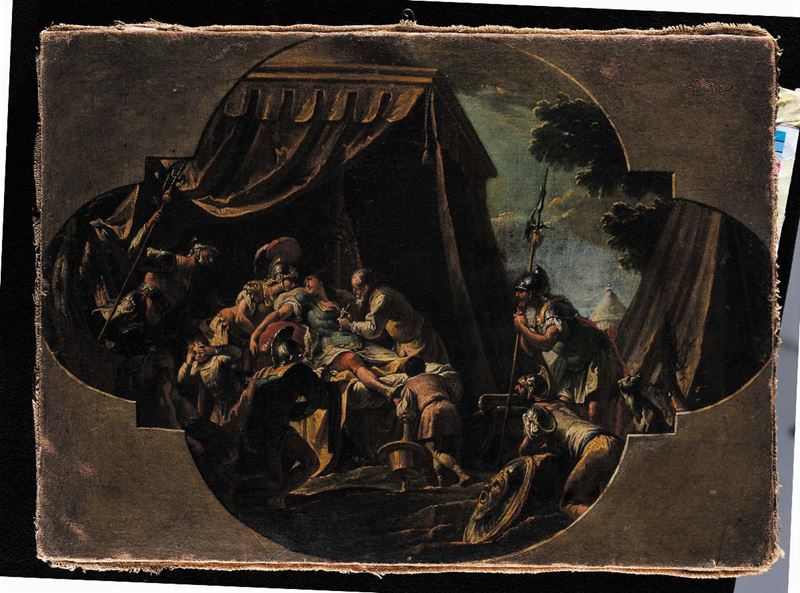 Francesco Salvator Fontebasso (1707-1769), cerchia di Alessandro Magno sul letto di morte  - Asta La Dimora di un Conoscitore Bolognese - Cambi Casa d'Aste