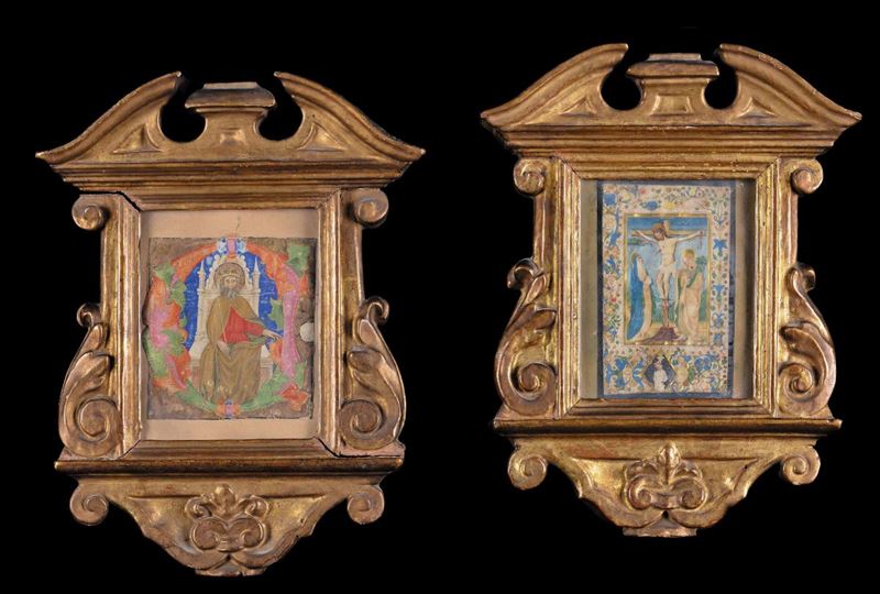 Scuola del XVI secolo Dio Padre Crocifissione  - Auction The Collestions of a Fine Bolognese Art Connoisseur - Cambi Casa d'Aste