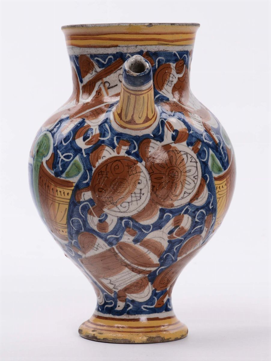 Centrotavola in Bronzo Dorato e Smalti Cloisonnè con Decoro Floreale su Fondo Azzurro, Cina, Dina...