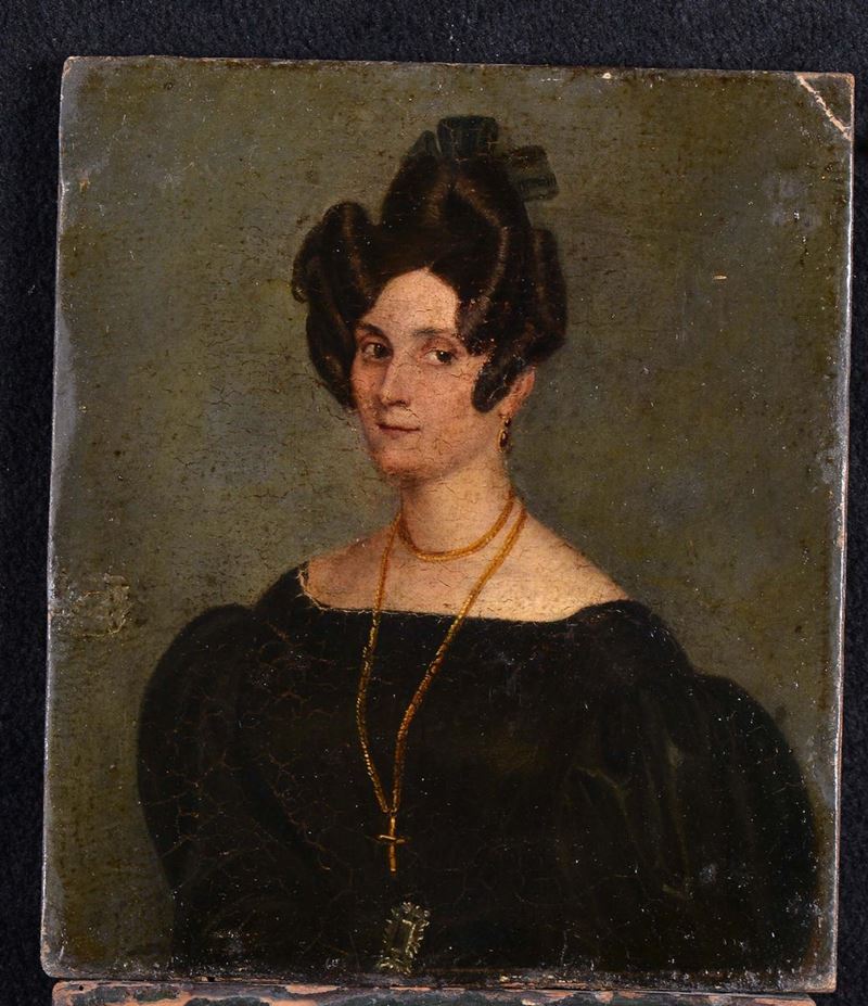Ignoto del XIX secolo Ritratto femminile  - Auction The Collestions of a Fine Bolognese Art Connoisseur - Cambi Casa d'Aste