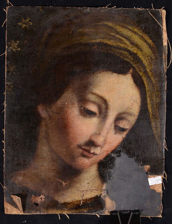 Scuola Italiana del XVIII secolo Volto della Vergine Ritratto maschile