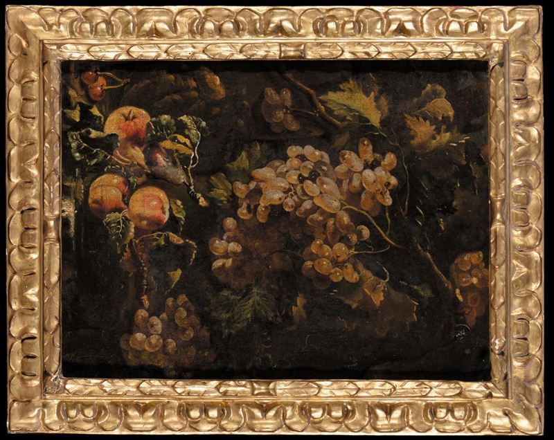 Giovanni Paolo Castelli Il Spadino (1659-1730) Natura morta con frutta  - Asta La Dimora di un Conoscitore Bolognese - Cambi Casa d'Aste