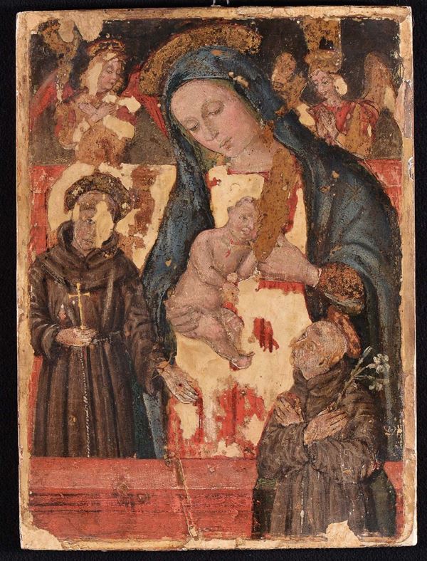 Scuola del XVII secolo Madonna con il Bambino e Santi