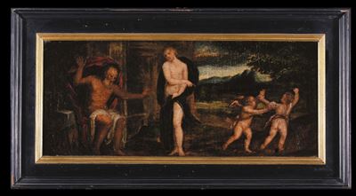 Andrea Meldolla Detto lo Schiavone (1522-1563/82), Cerchia Divenere e Vulcano Venere e Adone