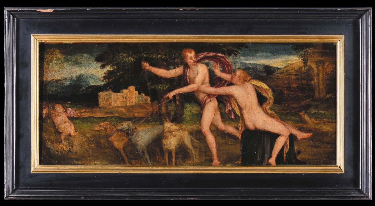 Andrea Meldolla Detto lo Schiavone (1522-1563/82), Cerchia Divenere e Vulcano Venere e Adone