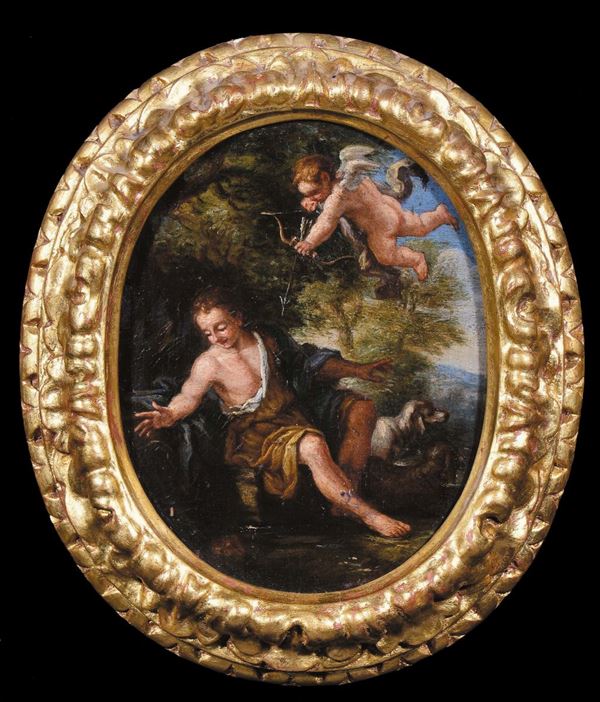 Francesco Albani (1578-1660), cerchia di Narciso alla fonte
