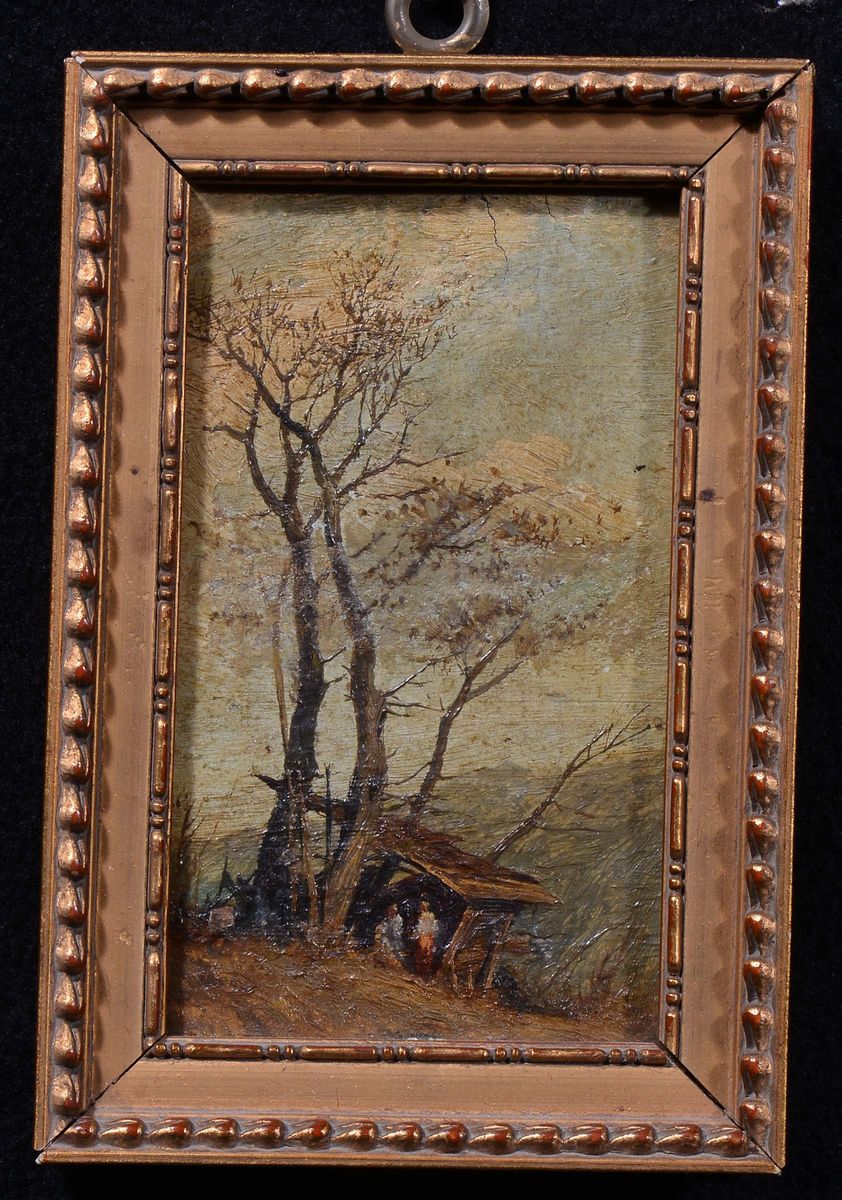 Anonimo del XIX Secolopaesaggio con Alberi Paesaggio Lacustre con Alberi