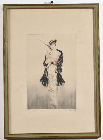 Louis Icartdama con Cagnolino