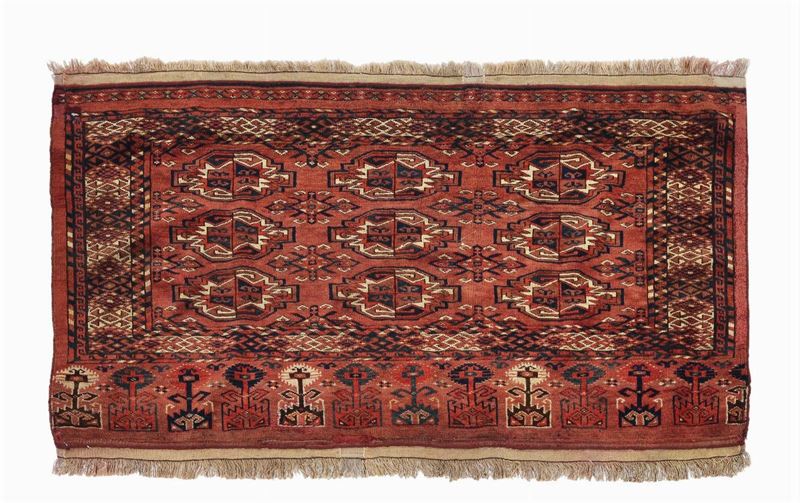 A Turkestan Torba edn 19th early 20th century.Some restauration.  - Auction Ancient Carpets - Cambi Casa d'Aste