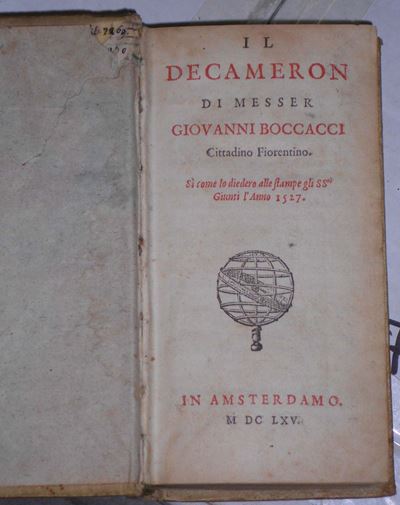 Boccaccio Giovanniil Decameron di Messer Giovanni Boccacci Cittadino Fiorentino Sì Come lo Dieder...