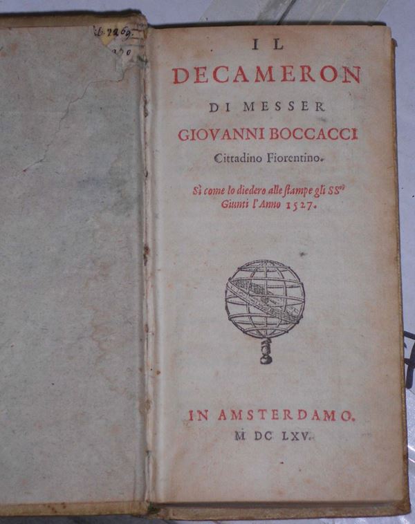 Boccaccio Giovanni Il Decameron di messer Giovanni Boccacci cittadino fiorentino sì come lo diedero alle stampe gli SSri giunti l’anno 1527