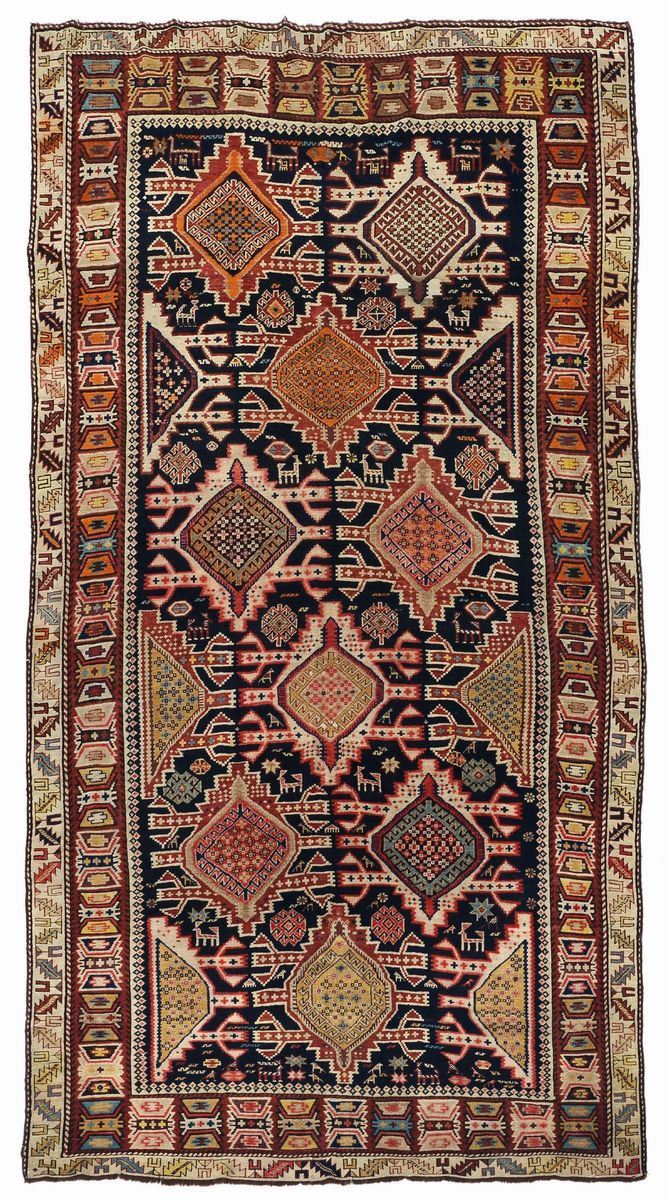 A Caucaso Shirvan long rug end 19th century.Good condition.  - Auction Ancient Carpets - Cambi Casa d'Aste