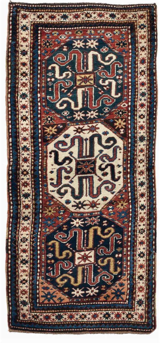 A Kazak Chondoresck late 19th early 20th century.Good condition.  - Auction Ancient Carpets - Cambi Casa d'Aste