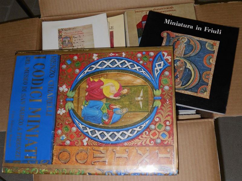 Lotto di libri sulla miniatura in Italia  - Asta La Dimora di un Conoscitore Bolognese - Cambi Casa d'Aste
