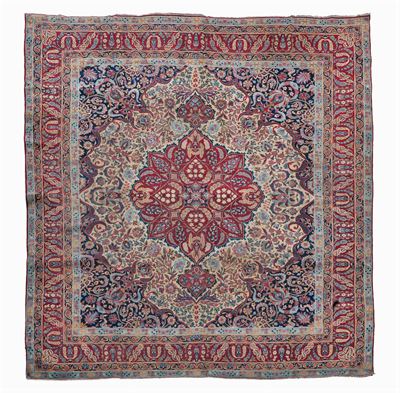 Tappeto Persiano Kirman Laver, Fine XIX Secolo