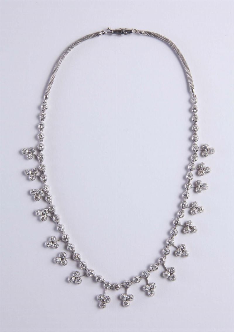 An old-cut diamond necklace designed as a single row  - Auction Silver, Ancient and Contemporary Jewels - Cambi Casa d'Aste