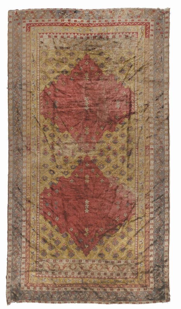 An North Europa (Polonia) rug in silk,19th century. Very good condition.